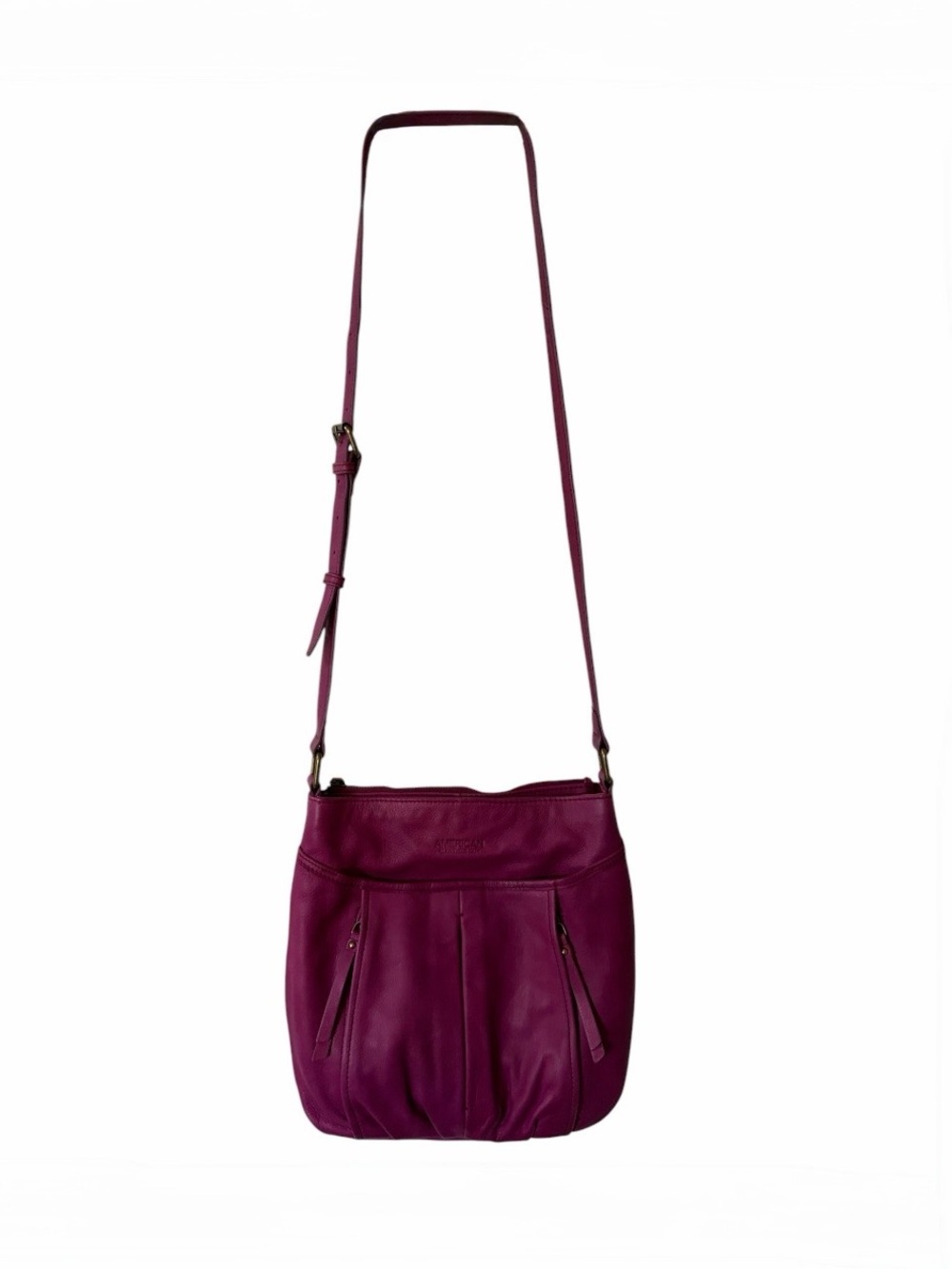 American Leather Company ($175) Lenne Double Entry Genuine Leather Crossbody Bag